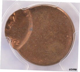 【極美品/品質保証書付】 アンティークコイン コイン 金貨 銀貨 [送料無料] PCGS 1c 1962-D Lincoln Cent Struck 85% Off-Center MS64 RB