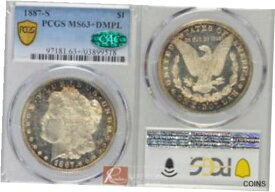 【極美品/品質保証書付】 アンティークコイン 硬貨 1887-S MS63+ DMPL PCGS & CAC Morgan $1 [送料無料] #oot-wr-010998-1776