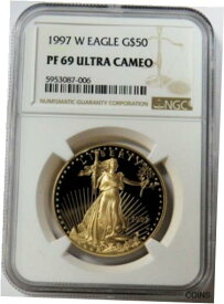 【極美品/品質保証書付】 アンティークコイン 金貨 1997 W GOLD $50 AMERICAN EAGLE 1 OZ PROOF COIN NGC PF 69 UC [送料無料] #gct-wr-011000-1488