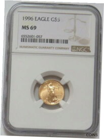 【極美品/品質保証書付】 アンティークコイン コイン 金貨 銀貨 [送料無料] 1996 GOLD $5 AMERICAN EAGLE 1/10 OZ COIN NGC MINT STATE 69
