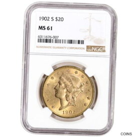 【極美品/品質保証書付】 アンティークコイン 金貨 US Gold $20 Liberty Head Double Eagle - NGC MS61 - Random Date [送料無料] #got-wr-011000-7853