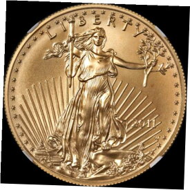 【極美品/品質保証書付】 アンティークコイン 金貨 2011-W Gold American Eagle $50 Burnished NGC MS70 Brown Label [送料無料] #got-wr-011000-945