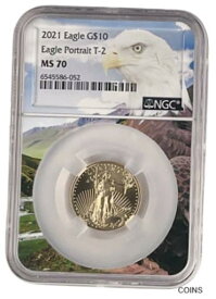 【極美品/品質保証書付】 アンティークコイン コイン 金貨 銀貨 [送料無料] 2021 $10 1/4oz Type 2 Gold Eagle NGC MS70 Eagle Core