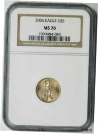 【極美品/品質保証書付】 アンティークコイン コイン 金貨 銀貨 [送料無料] 2006 Gold Eagle $5 Tenth-Ounce MS 70 NGC 1/10 oz.