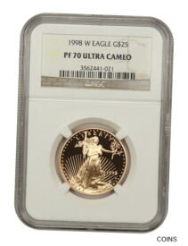【極美品/品質保証書付】 アンティークコイン コイン 金貨 銀貨 [送料無料] 1998-W Gold Eagle $25 NGC PR 70 UCAM - Proof American Gold Eagle