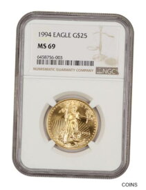 【極美品/品質保証書付】 アンティークコイン 金貨 1994 Gold Eagle $25 NGC MS69 - American Gold Eagle AGE [送料無料] #got-wr-011000-3058