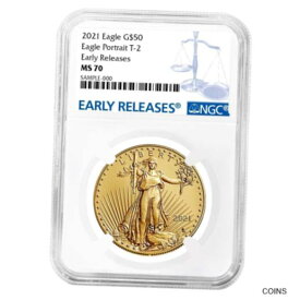 【極美品/品質保証書付】 アンティークコイン 金貨 2021 $50 Type 2 American Gold Eagle 1 oz NGC MS70 ER Blue Label [送料無料] #got-wr-011000-3304