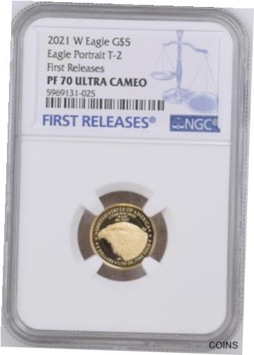アンティークコイン コイン 金貨 銀貨 [送料無料] 2021-W $5 1/10oz Type 2 Proof Gold Eagle NGC PF70UC FR- -----PRECIOUS GOLD-----のサムネイル