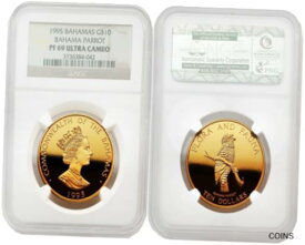 【極美品/品質保証書付】 アンティークコイン コイン 金貨 銀貨 [送料無料] Bahamas 1995 Bahama Parrot $10 Gold NGC PF69 ULTRA CAMEO