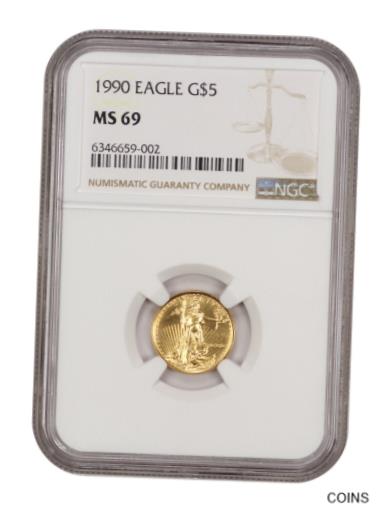  アンティークコイン コイン 金貨 銀貨  [送料無料] 1990 Gold Eagle $5 NGC MS69 American Gold Eagle AGE