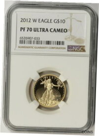 【極美品/品質保証書付】 アンティークコイン コイン 金貨 銀貨 [送料無料] 2012-W American Gold Eagle $10 Quarter-Ounce 1/4 oz Proof PF 70 Ultra Cameo NGC