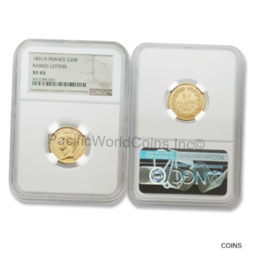 アンティークコイン コイン 金貨 銀貨 [送料無料] France 1831-A Raised Letters 20 Francs Gold NGC XF45のサムネイル