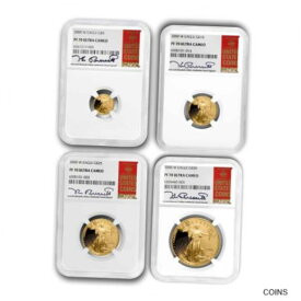 【極美品/品質保証書付】 アンティークコイン 金貨 2000-W 4-Coin Proof Gold Eagle Set PF-70 NGC (Bressett Signed) - SKU#244594 [送料無料] #gct-wr-011000-5123