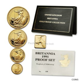 【極美品/品質保証書付】 アンティークコイン 金貨 Great Britain 1991 Britannia 4pc Gold Proof Set with Box & COA SKU# 6506 [送料無料] #gof-wr-011000-5439