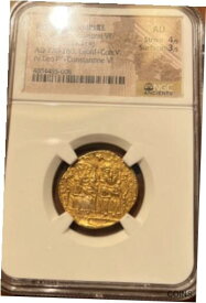 【極美品/品質保証書付】 アンティークコイン コイン 金貨 銀貨 [送料無料] BYZANTINE EMPIRE gold coin Constantine VI & Leo IV AV Solidus AD 750-775 AU