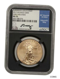 【極美品/品質保証書付】 アンティークコイン 金貨 2017-W Gold Eagle $50 NGC MS70 (Burnished, Early Releases, Moy Signature) [送料無料] #got-wr-011000-5963
