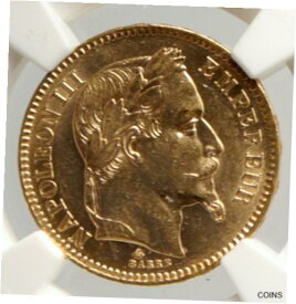 【極美品/品質保証書付】 アンティークコイン 金貨 1865 A FRANCE Emperor NAPOLEON III Antique Gold 20 Franc French NGC Coin i94027 [送料無料] #gct-wr-011000-6506