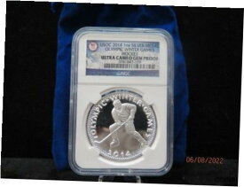 【極美品/品質保証書付】 アンティークコイン コイン 金貨 銀貨 [送料無料] 2014 1 OZT, Silver medal, Olympic Hockey, NGC Certified Proof Coin. USOC BAG.