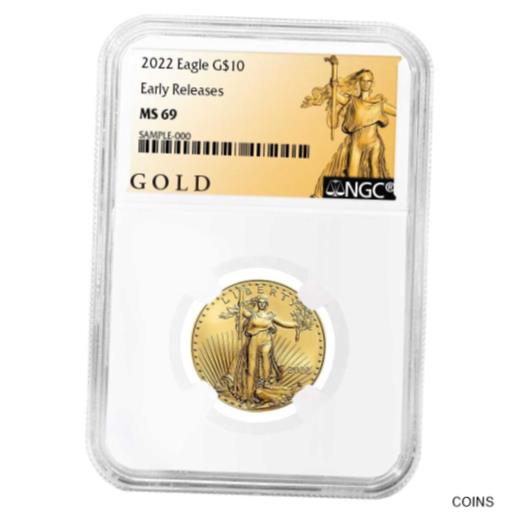 アンティークコイン コイン 金貨 銀貨 [送料無料] 2022 $10 American Gold Eagle 1/4 oz NGC MS69 ER ALS Labelのサムネイル