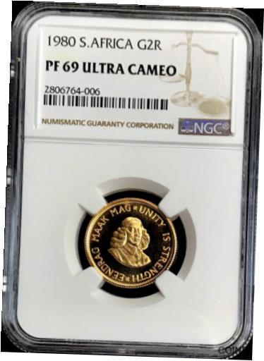 アンティークコイン コイン 金貨 銀貨 [送料無料] 1980 GOLD SOUTH AFRICA 2 RAND JAN VAN RIEBEECK NGC PROOF 69 ULTRA CAMEOのサムネイル