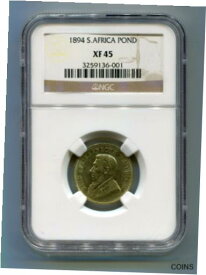 【極美品/品質保証書付】 アンティークコイン コイン 金貨 銀貨 [送料無料] 1894 South Africa Zuid Afrika Kruger POND NGC XF 45 - Great Coin - Low Mintage