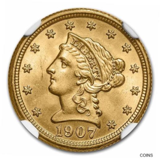 【極美品/品質保証書付】 アンティークコイン コイン 金貨 銀貨 [送料無料] 1907 $2.50 Liberty Quarter Eagle MS-65 NGC - SKU#155811：金銀プラチナ ワールドリソース