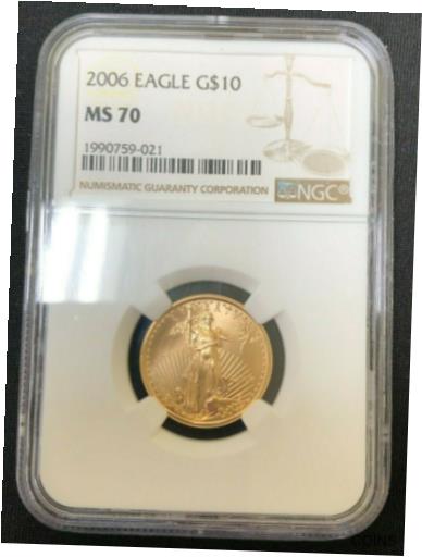 アンティークコイン コイン 金貨 銀貨 [送料無料] 2006 $10 Gold Eagle NGC MS70のサムネイル
