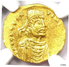 【極美品/品質保証書付】 アンティークコイン コイン 金貨 銀貨 [送料無料] Byzantine Constans II AV Semissis Gold Coin 641-668 AD - Certified NGC MS (UNC)