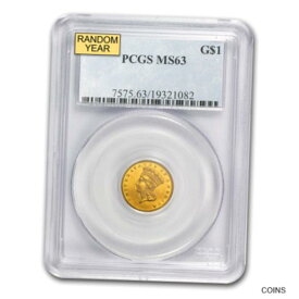 【極美品/品質保証書付】 アンティークコイン コイン 金貨 銀貨 [送料無料] $1 Indian Head Gold Type 3 MS-63 NGC/PCGS - SKU #22184