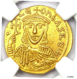 【極美品/品質保証書付】 アンティークコイン 金貨 Leo V the Armenian & Constantine AV Solidus Gold Coin 813-820 AD - NGC MS (UNC) [送料無料] #gct-wr-011004-225
