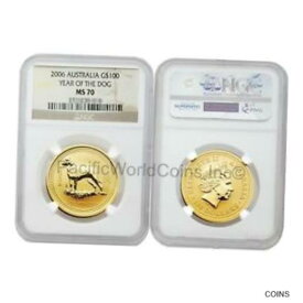 【極美品/品質保証書付】 アンティークコイン 金貨 Australia 2006 Year of Dog 100 Dollars Gold NGC MS70 [送料無料] #got-wr-011004-4643