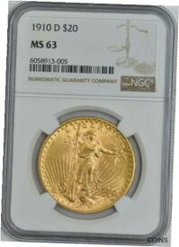 【極美品/品質保証書付】 アンティークコイン 硬貨 1910-D $20 Saint Gaudens MS63 NGC 945624-15 [送料無料] #oot-wr-011004-5670