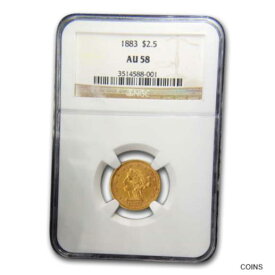 【極美品/品質保証書付】 アンティークコイン 金貨 1883 $2.50 Liberty Gold Quarter Eagle AU-58 NGC - SKU#250717 [送料無料] #got-wr-011004-6553