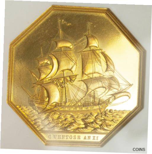【極美品/品質保証書付】 アンティークコイン 金貨 1803/1988, France. Proof Gold 