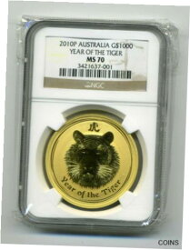 【極美品/品質保証書付】 アンティークコイン 金貨 2010 Australia Perth Mint 1 oz Gold Lunar SII Tiger NGC MS70 [送料無料] #got-wr-011004-7201