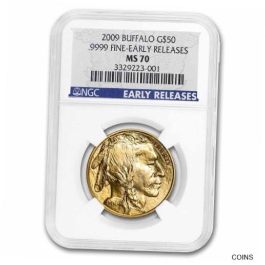 【極美品/品質保証書付】 アンティークコイン 金貨 2009 1 oz Gold Buffalo MS-70 NGC (Early Releases) - SKU #57204 [送料無料] #got-wr-011004-733：金銀プラチナ ワールドリソース
