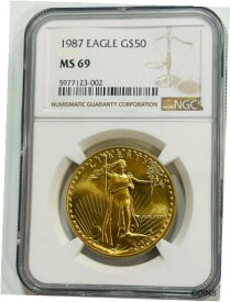 【極美品/品質保証書付】 アンティークコイン 金貨 1987 $50 America Gold Eagle Liberty Coin NGC MS69 1oz [送料無料] #gct-wr-011004-7663