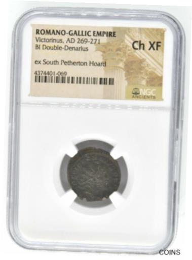  アンティークコイン コイン 金貨 銀貨  [送料無料] Roman Gallic Empire AD 269-271 Bi Double Denarius Ex South Petherton Hoard Coin