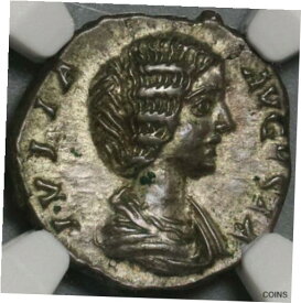 【極美品/品質保証書付】 アンティークコイン コイン 金貨 銀貨 [送料無料] 196 NGC XF Julia Domna Denarius Roman Empire Happy Venus Felix (21041303C)