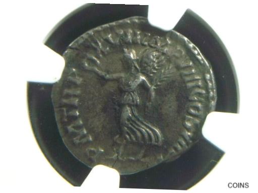  アンティークコイン コイン 金貨 銀貨  [送料無料] Silver Denarius of Roman Emperor Commodus, Victory reverse NGC XF 3003