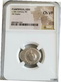 【極美品/品質保証書付】 アンティークコイン コイン 金貨 銀貨 [送料無料] Pamphylia, Side Stater Pomegranate NGC Choice VF Ancient Silver Coin