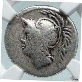 【極美品/品質保証書付】 アンティークコイン コイン 金貨 銀貨 [送料無料] Roman Republic Authentic Ancient Silver 103BC Rome Coin BATTLE SCENE NGC i89464