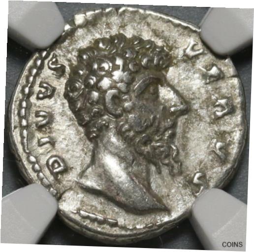  アンティークコイン コイン 金貨 銀貨  [送料無料] 169 NGC Ch VF Lucius Verus Roman Empire Funeral Pyre Denarius Aurelius 20083003C