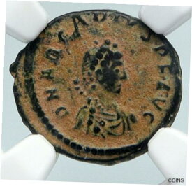 【極美品/品質保証書付】 アンティークコイン コイン 金貨 銀貨 [送料無料] ARCADIUS Authentic 388AD Ancient Roman Coin VICTORY ANGEL Staurogram NGC i89545