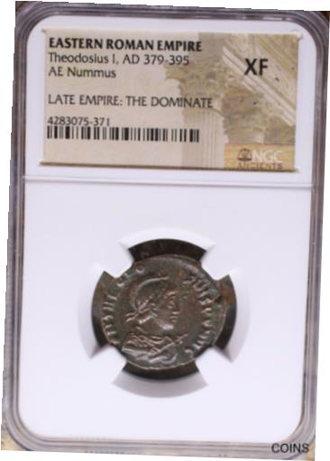  アンティークコイン コイン 金貨 銀貨  [送料無料] Theodosius I, 379-395 AD Eastern Roman Empire