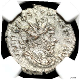 ポストゥムス。ロマーノ・ガリア皇帝、西暦260年から269年。シルバー・アントニニアヌス、NGC XFPostumus. Romano-Gallic Emperor, AD 260-269. Silver Antoninianus, NGC XF