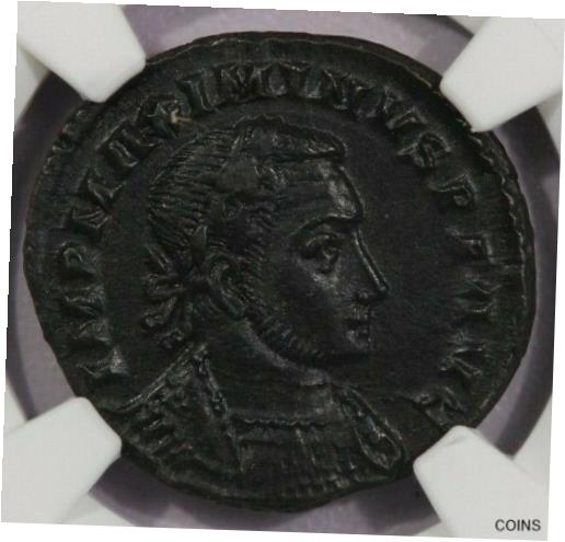 アンティークコイン コイン 金貨 銀貨 [送料無料] 310-313 AD Roman Empire BI Reduced Nummus Maximinus II NGC Ch AU b-7のサムネイル