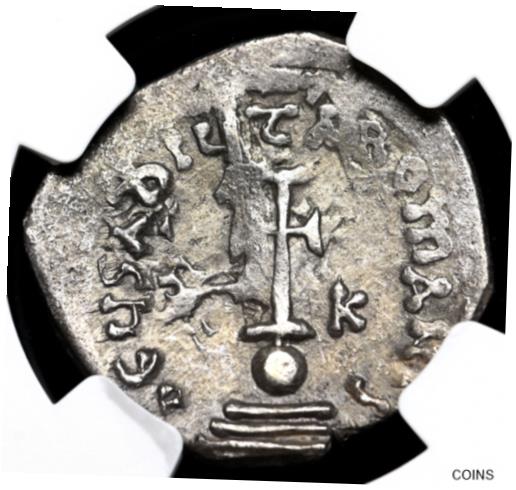  アンティークコイン コイン 金貨 銀貨  [送料無料] Heraclius, with Heraclius Constantine. 610-641. Silver Hexagram, NGC F