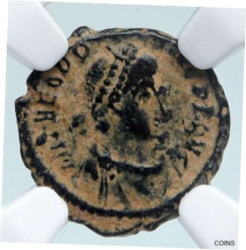  アンティークコイン コイン 金貨 銀貨  [送料無料] THEODOSIUS I the Great 388AD OLD Ancient Roman Coin VICTORY ANGEL NGC i89512