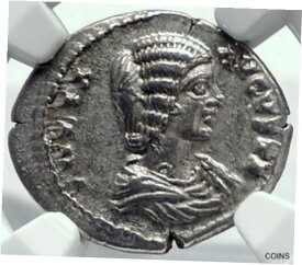 【極美品/品質保証書付】 アンティークコイン コイン 金貨 銀貨 [送料無料] JULIA DOMNA Authentic Ancient 196AD Silver Roman Coin PUDICITIA NGC i82226